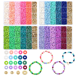 DIY ディスク ポリマー クレイ & CCB プラスチック ビーズ ジュエリー メイキング ファインディング キット  混合図形  ピンク  6~8x6~8x0.5~3mm  穴：1.4~2mm&nbsp;DIY-YW0010-54A