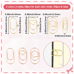 120Pcs 6 Styles Oval Iron Paper Clips&nbsp;AJEW-SP0003-02