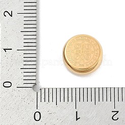 イオンプレーティング（IP）304ステンレスビーズ  聖者ベネディクトメダルのフラットラウンド  18KGP本金メッキ  11x5mm  穴：2mm&nbsp;STAS-L234-127G