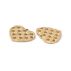 イオンプレーティング（IP）304ステンレスペンダント  ハートチャーム  18KGP本金メッキ  19.5x20x2mm  穴：1.2mm&nbsp;STAS-K242-06G