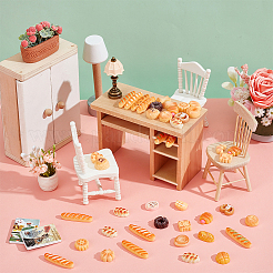 100個 2スタイル 樹脂製ミニチュア食品  パン  ドールハウスのキッチンマイクロランドスケープ装飾用  ミックスカラー  12~30.5x7~15x5.5mm  50個/スタイル&nbsp;AJEW-NB0008-55