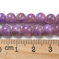染め加工天然石ホワイトジェイドビーズ連売り  ラウンド  紫色のメディア  6~6.5mm  穴：1mm  約66個/連  15.75インチ（40cm）&nbsp;G-F764-01B