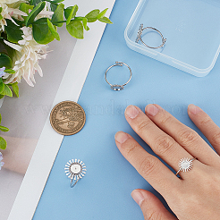 4Pcs 4 Styles 304 Stainless Steel Open Cuff Ring Findings&nbsp;STAS-UN0049-03