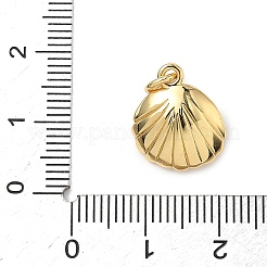 Shell Brass Charms&nbsp;KK-D426-17G