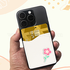 PUレザー製携帯電話背面粘着カードホルダー10個  長方形  ブラック  9.7x6.6x0.15cm&nbsp;AJEW-SP0002-95C
