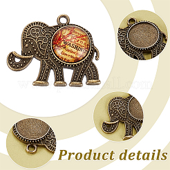 DIY Blank Elephant Pendant Making Kit&nbsp;DIY-PH0021-41