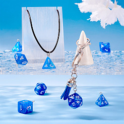 2 Sets Resin Polyhedral Dice Pendants Set&nbsp;RESI-TA0003-18C