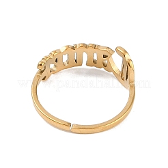 Ion Plating(IP) 304 Stainless Steel Constellation Open Cuff Ring for Women&nbsp;RJEW-C097-01G-08