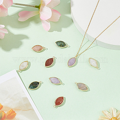 10Pcs 5 Styles Gemstone Faceted Horse Eye Pendants&nbsp;G-HY0001-82