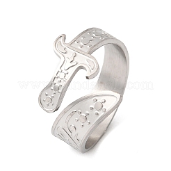 201 Stainless Steel Cuff Open Rings&nbsp;RJEW-Z141-01P