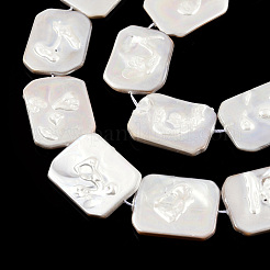 Plating Natural Freshwater Shell Beads Strands&nbsp;SHEL-N026-223