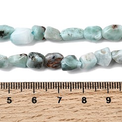天然石ラリマービーズ連売り  ナゲット  タンブルストーン  5~9x5~8.5x3~6mm  穴：0.8~0.9mm  約31個/連  7.87''（20センチメートル）&nbsp;G-P601-A20-02