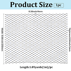 1mのポリエステルメッシュ生地  プラスチック製のビーズと  DIY ベール帽子ファシネーター用  ホワイト  250mm&nbsp;DIY-GF0011-07C