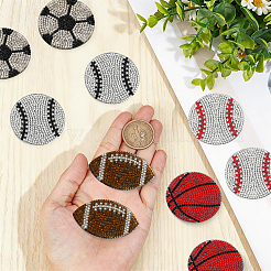 10Pcs 5 Styles Sports Resin & Glass Hotfix Rhinestone&nbsp;DIY-GF0014-27