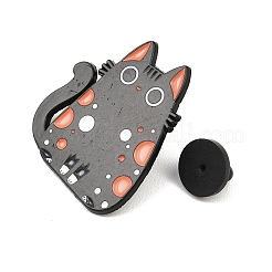 エナメルピン  バックパック用合金ラペルピンバック  猫の形  33x30mm&nbsp;JEWB-I056-02EB-02