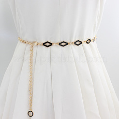 Alloy Black Enamel Link Chain Waist Chain Belts&nbsp;FS-WG63691-02