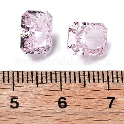 キュービックジルコニアカボション  長方形  多面カット  ピンク  9x7x5mm&nbsp;ZIRC-H126-01A