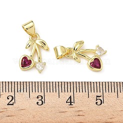 Brass Micro Pave Cubic Zirconia Pendants&nbsp;KK-L243-01G-04