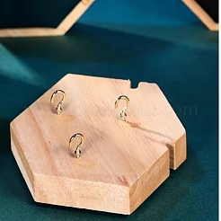 PU レザーで覆われた丸い木 3 つのネックレス ディスプレイ スタンド  9x2x8.5本ネジ  ネックレス収納用ジュエリーディスプレイホルダー  ホワイト  [1]cm&nbsp;PAAG-PW0008-005A-01