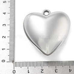 メッキアクリルパーツ  カン付き  ハート  銀メッキ  36x35x17.5mm  穴：3.5mm&nbsp;PACR-Q008-09S