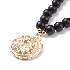 Alloy Moon & Sun Pendant Necklace&nbsp;NJEW-JN03878