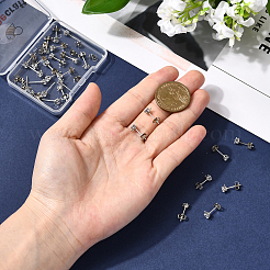 30Pcs Clear Cubic Zirconia Stud Earring Findings&nbsp;EJEW-BBC0006-06C