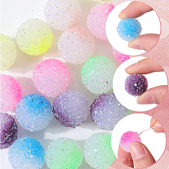 36Pcs 6 Colors Frosted Acrylic Beads&nbsp;MACR-SC0001-14