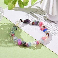 女性用ミックスジェムストーンチップストレッチブレスレット  内径：2インチ（5.1cm）&nbsp;BJEW-JB08431-01