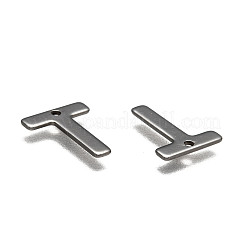 変色しにくい304ステンレススチールの文字チャーム  文字.t  11x9x0.5mm  穴：1mm&nbsp;LS-X-STAS-O072-T