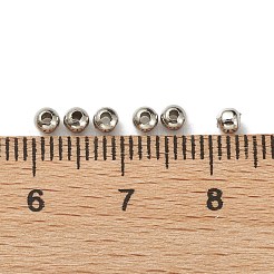 変色しにくい304ステンレススチール中空丸縫いビーズ  ジュエリークラフト作り用  ステンレス鋼色  3x3mm  穴：1mm&nbsp;STAS-R032-3mm