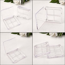 9個の透明な空のアイシャドウパレット  4グリッド  化粧品容器用アイシャドウリップスティックオーガナイザーパン  透明  6x6x1.1cm&nbsp;JX089A