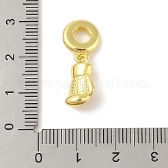 Rack Plating Brass Red Enamel European Dangle Charms&nbsp;KK-S380-24G
