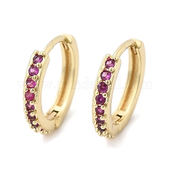 Brass Micro Pave Cubic Zirconia Huggie Hoop Earrings&nbsp;EJEW-L231-41G