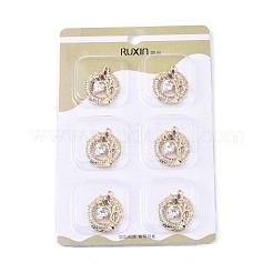 Brass Micro Pave Cubic Zirconia Pendants&nbsp;KK-T073-39G