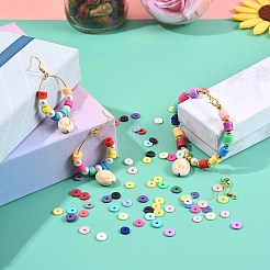 DIYジュエリー作成キット  手作りのポリマークレイビーズを含む  ABSプラスチックビーズ  鉄製スペーサービーズ＆オープン丸カン＆ピアスフック  亜鉛合金カニカン  真鍮製のボールチープとワイングラスのチャームリング  カウリーシェルペンダント  伸縮性ストレッチスレッド  ミックスカラー  6x1mm  穴：2mm&nbsp;DIY-CJ0001-92
