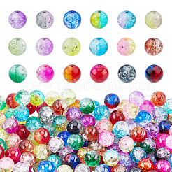 DIY Baking Paint Crackle Glass Beads Stretch Bracelet Making Kits&nbsp;DIY-PH0004-54A