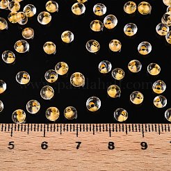 内側の色が透明なガラスシードビーズ6/0個  ティアドロップ  トップ掘削  砂茶色  4~4.5x4x3mm  穴：1~1.2mm  約100個/10g&nbsp;X1-SEED-T007-07F