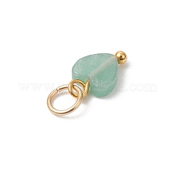 Natural Mixed Gemstone Heart Charms&nbsp;X-PALLOY-JF04905-01