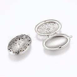 304 Stainless Steel Diffuser Locket Pendants&nbsp;STAS-G146-12P