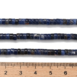 天然石ソーダライトビーズ連売り  ディスク  ヒシビーズ  4x2~2.5mm  穴：0.7mm  約158~160個/連  14.96''~15.16''（38~38.5センチメートル）&nbsp;G-Z110-A03-2x4mm