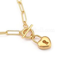 Heart Lock Pendant Necklaces&nbsp;NJEW-JN02971