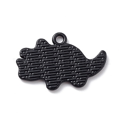 合金エナメルチャーム  トリケラトプスのチャーム  電気泳動黒  ホワイト  17.5x26x2mm  穴：2mm&nbsp;LS-FIND-C027-01F