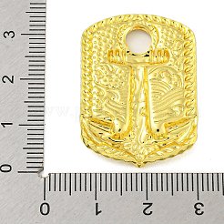 304ステンレスペンダント  ボートのアンカーチャーム付き長方形  18KGP本金メッキ  33.5x23.5x3.5mm  穴：5mm&nbsp;STAS-Z085-15G