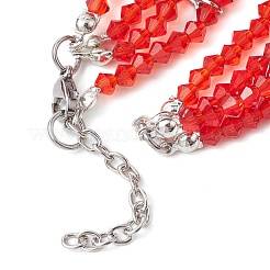 Red Glass Multi-Strand Beaded Bracelets&nbsp;BJEW-JB10709