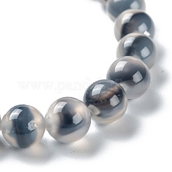 ユニセックスナチュラルシュガーハート瑪瑙ビーズストレッチブレスレット  ミックスカラー  ビーズ：8~8.5mm  内径：2~2-1/4インチ（5.2~5.8cm）&nbsp;BJEW-K097-01A-05
