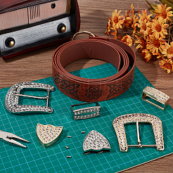 2Sets 2 Colors Alloy Buckle with Rhinestonr Sets&nbsp;AJEW-BC0007-48