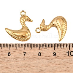 304ステンレスペンダント  アヒルのチャーム  ゴールドカラー  22x18x2.5mm  穴：2mm&nbsp;SA-CBA0F84-09G