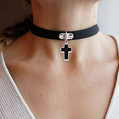 1Pc PU Leather Adjustable Choker Necklaces&nbsp;NJEW-CL0001-01