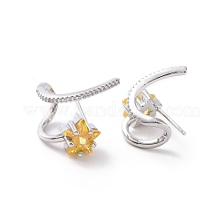 Light Khaki Cubic Zirconia Meteor Stud Earrings&nbsp;EJEW-P206-13P