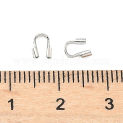 真鍮製U字カンU字金具  カドミウムフリー＆鉛フリー  ラックめっき  長持ちメッキ  プラチナ  5x4x1.5mm  穴：0.8mm&nbsp;KK-C156-11P